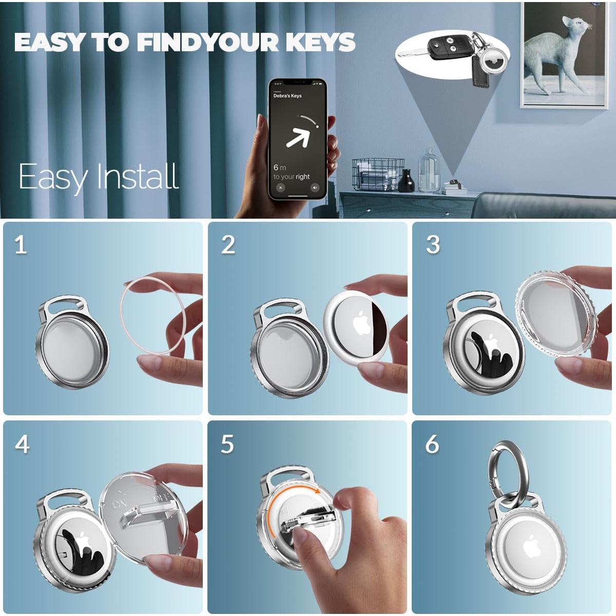 Soporte de llavero KOBKOD para AirTag - 2 paquetes impermeables