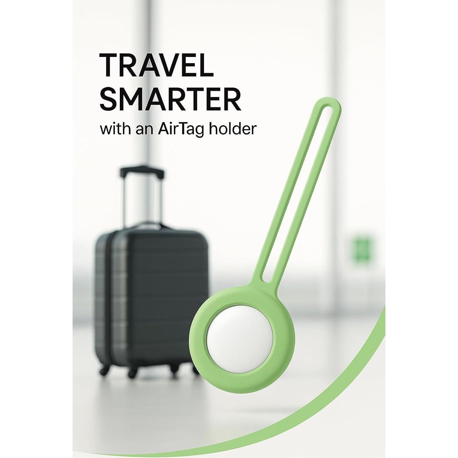Soporte de Silicona Verde para AirTag - Ideal para Mascotas y Equipaje