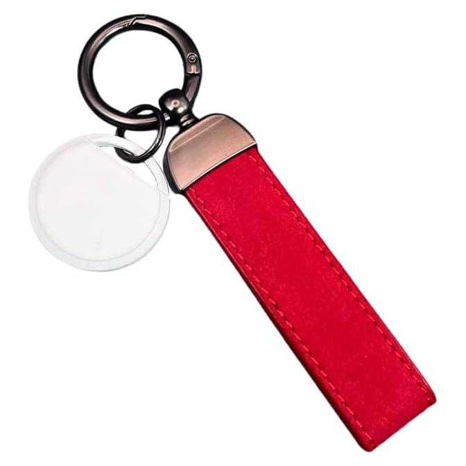 Dispositivo de Seguimiento GPS con Llavero de Cuero Rojo