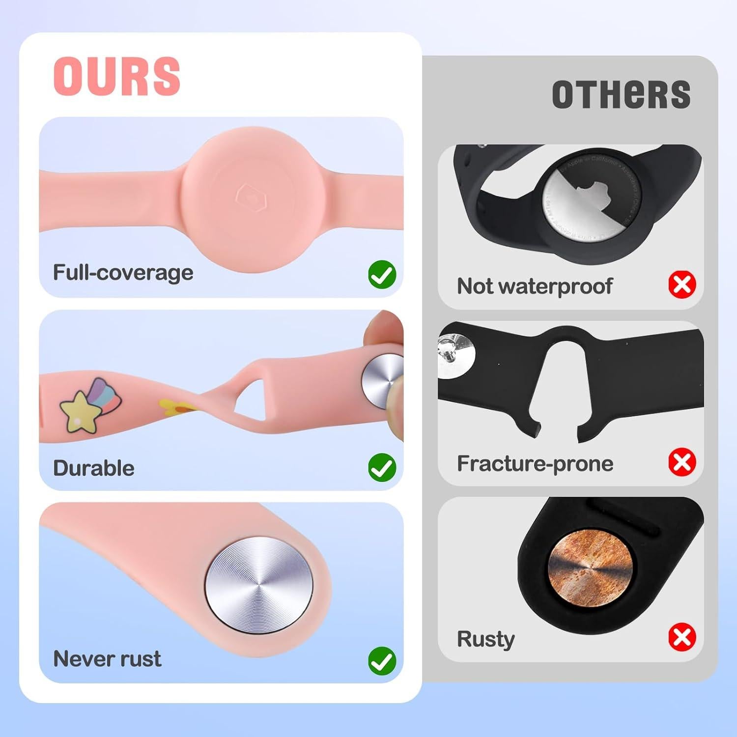 Pulsera de Silicona para AirTag Niños Diaclara Impermeable