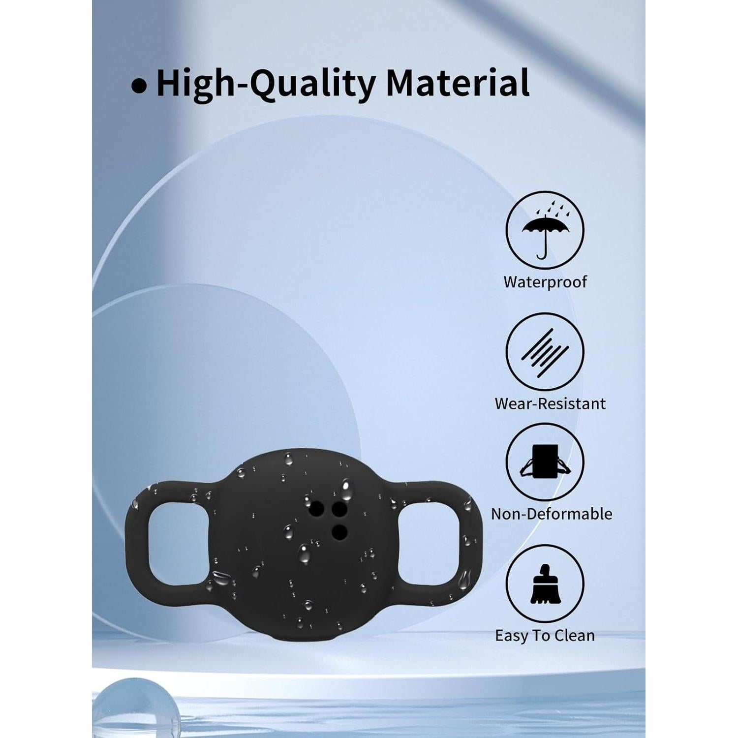 Funda Silicona Telylou Air Tag Rastreador Bluetooth - Negro (2 Pzas)