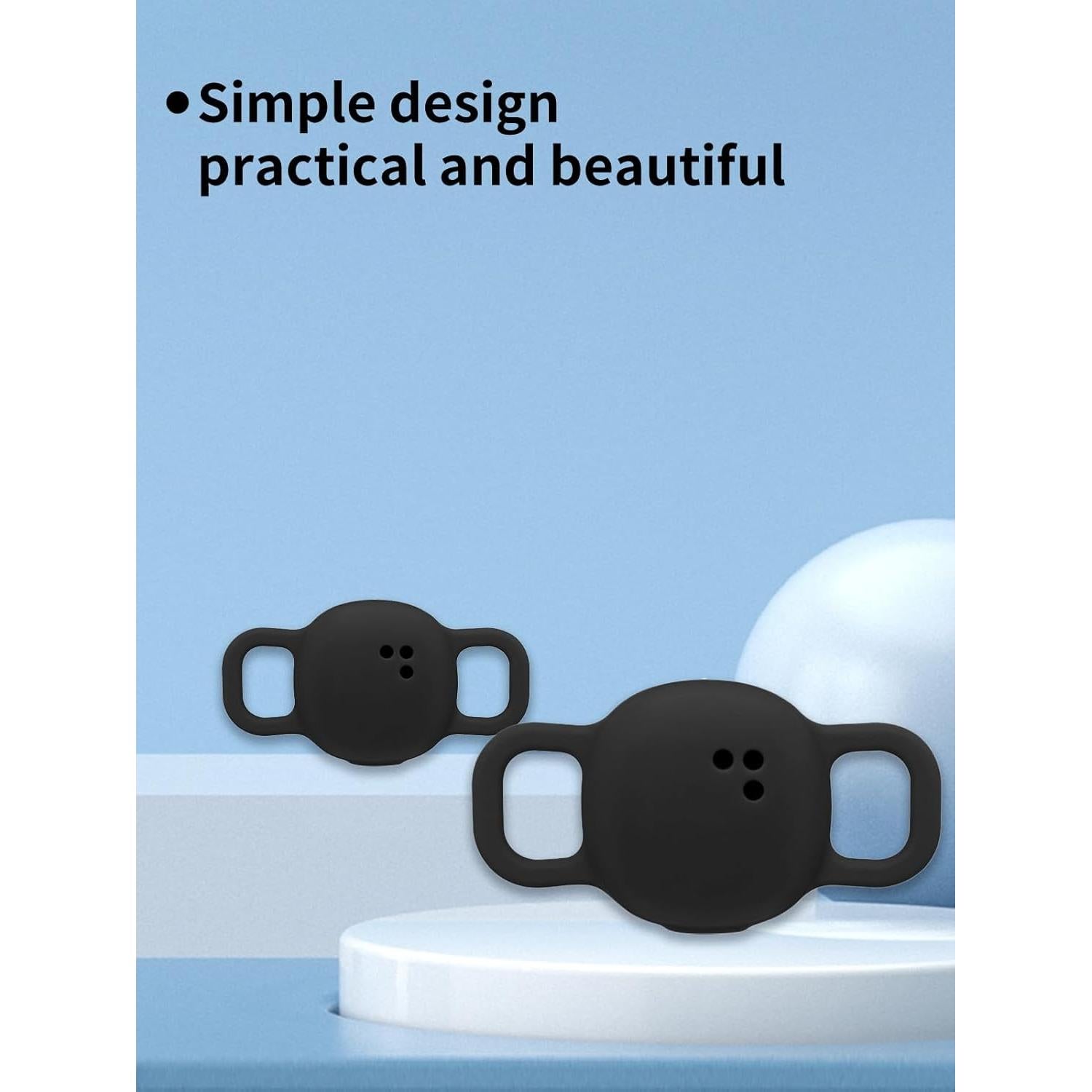 Funda Silicona Telylou Air Tag Rastreador Bluetooth - Negro (2 Pzas)