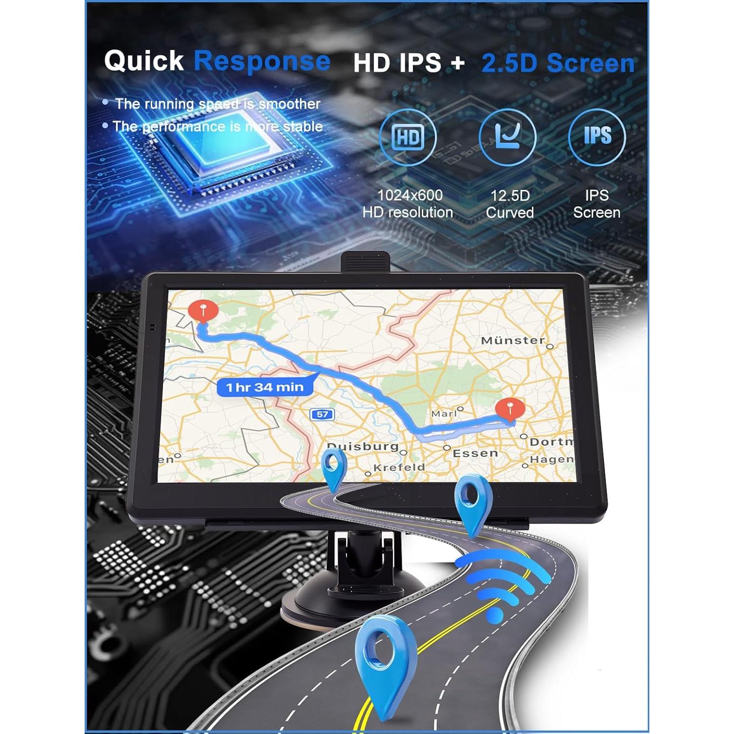 Navegador GPS para coche ZoLLa X7 7" HD con mapas 2025