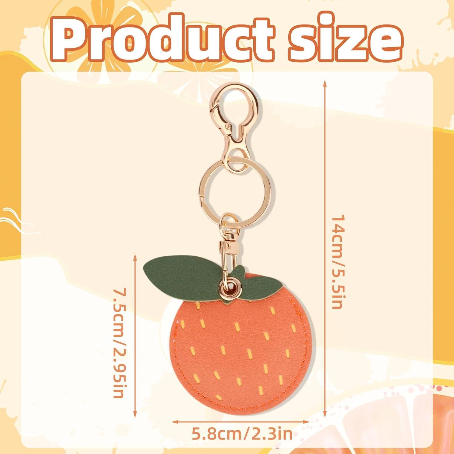 Llavero de Cuero Naranja Lasuroa para AirTag - Impermeable y Antirayaduras