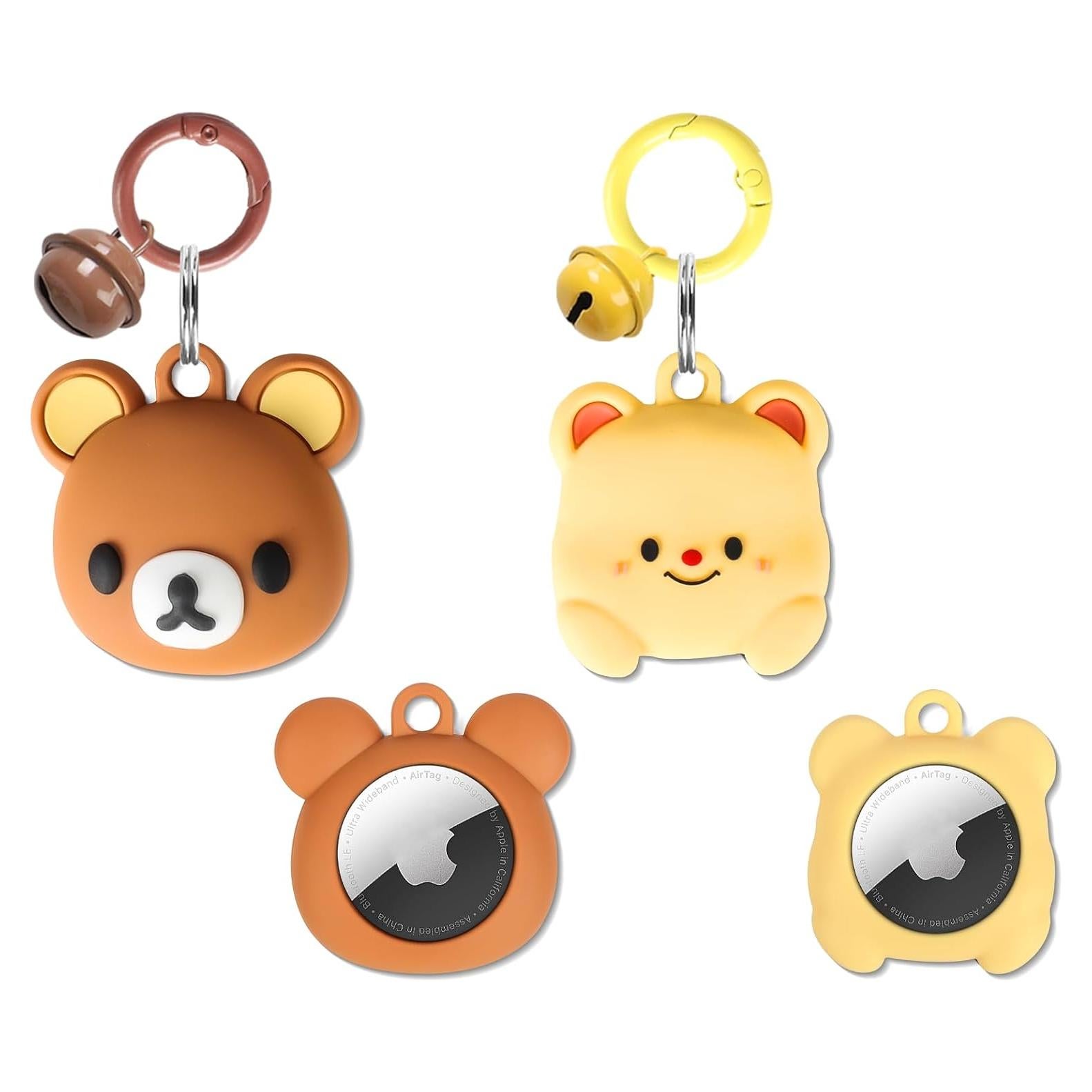Soporte para Llavero AirTag Kayxexc - Funda Silicona Osos Pareja