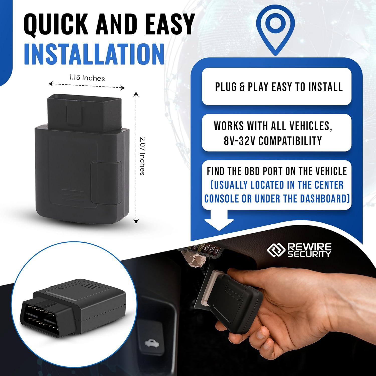 Rastreador GPS Rewire Security DB3 OBD II 4G para Vehículos