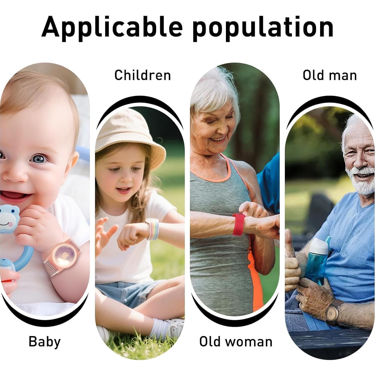 Adjustable Kids Safety Wristband - Soft Knit Nylon Strap with Secure Holder for Airtag Smart Tag Device, Anti-Lost GPS Tracker Bracelet for Children & Seniors (1 Pack, Blue)