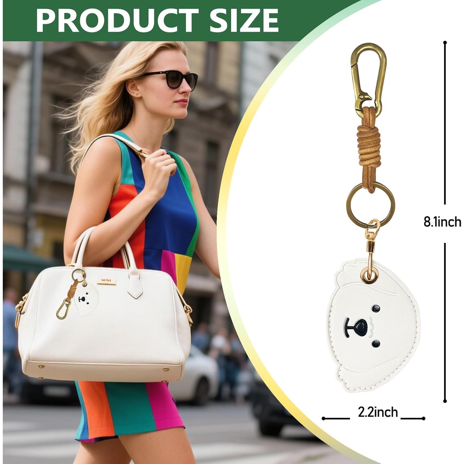 Encanto de Bolsa de Cuero DHUJBFF para Air Tag - Lindo Perro