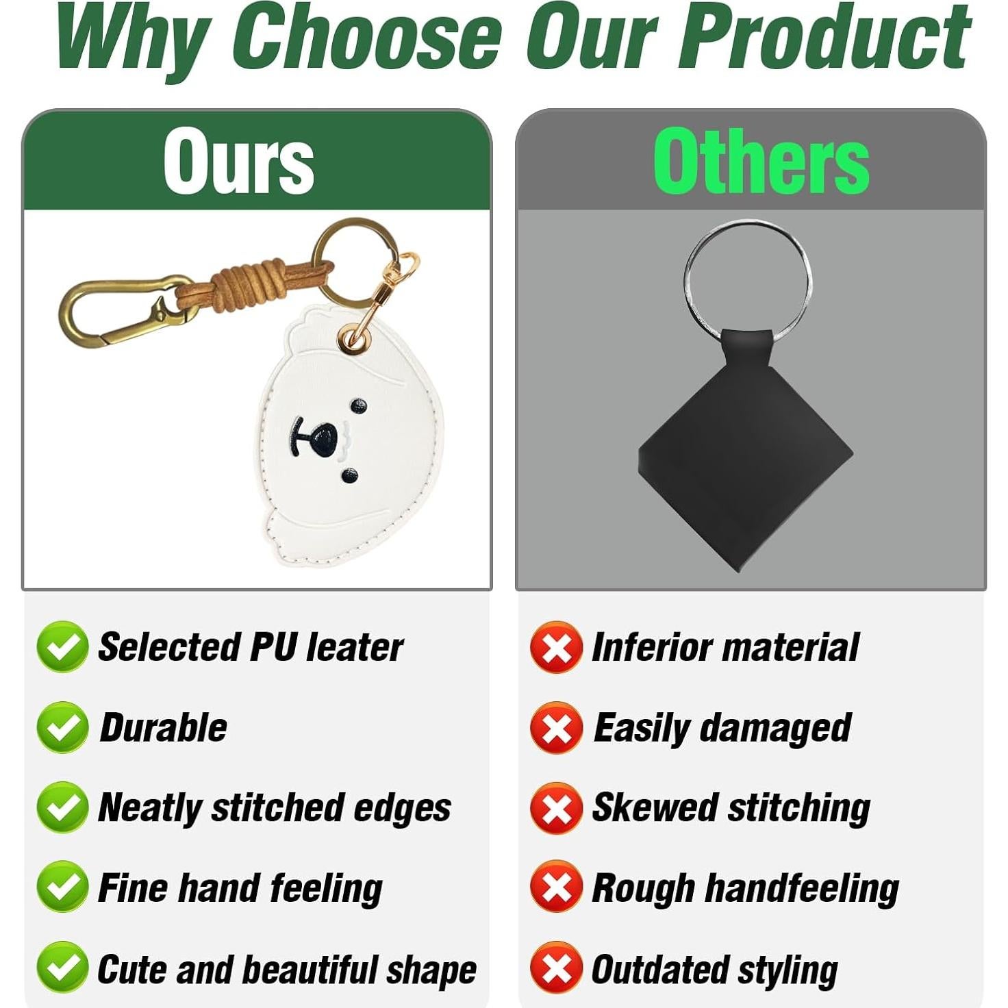 Encanto de Bolsa de Cuero DHUJBFF para Air Tag - Lindo Perro