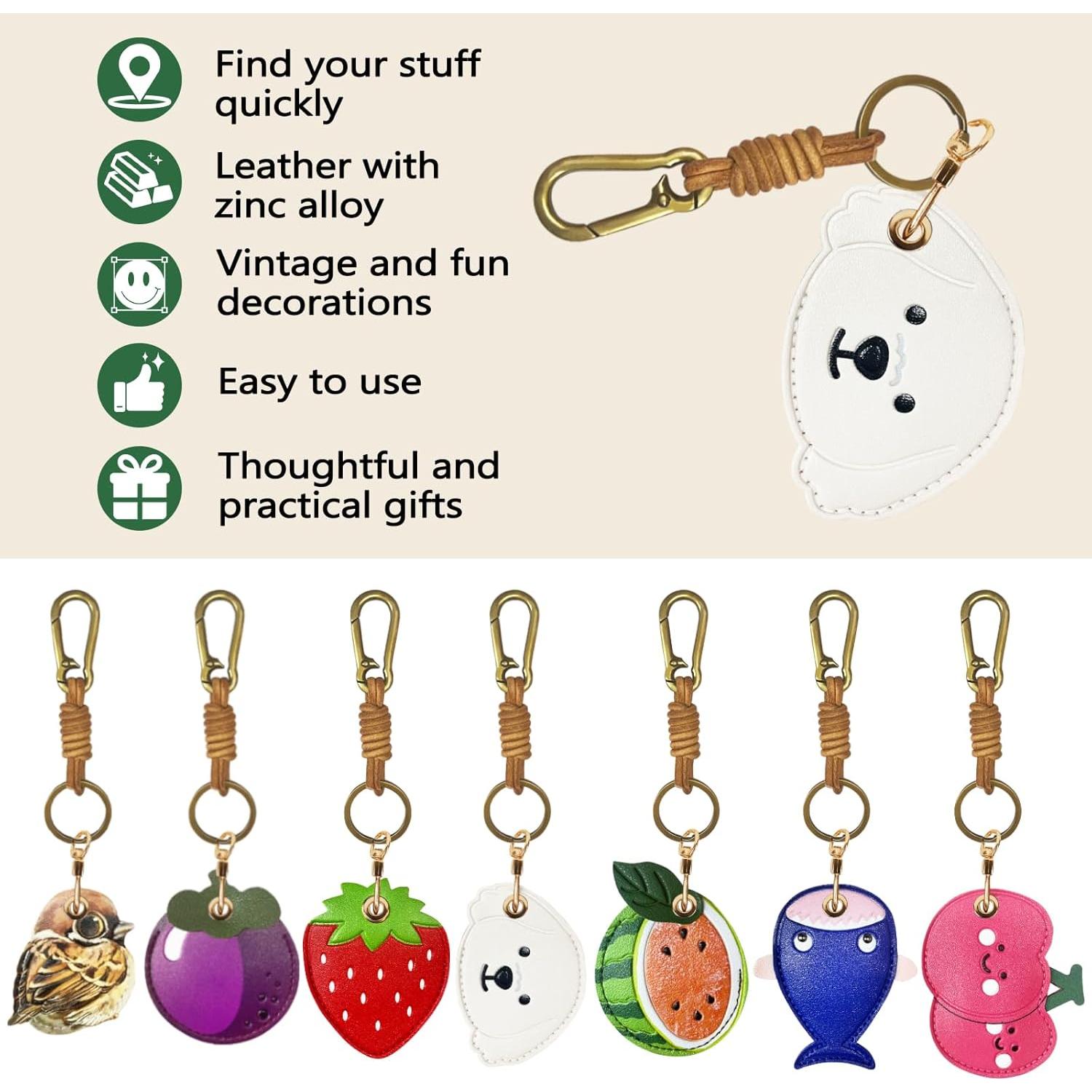 Encanto de Bolsa de Cuero DHUJBFF para Air Tag - Lindo Perro