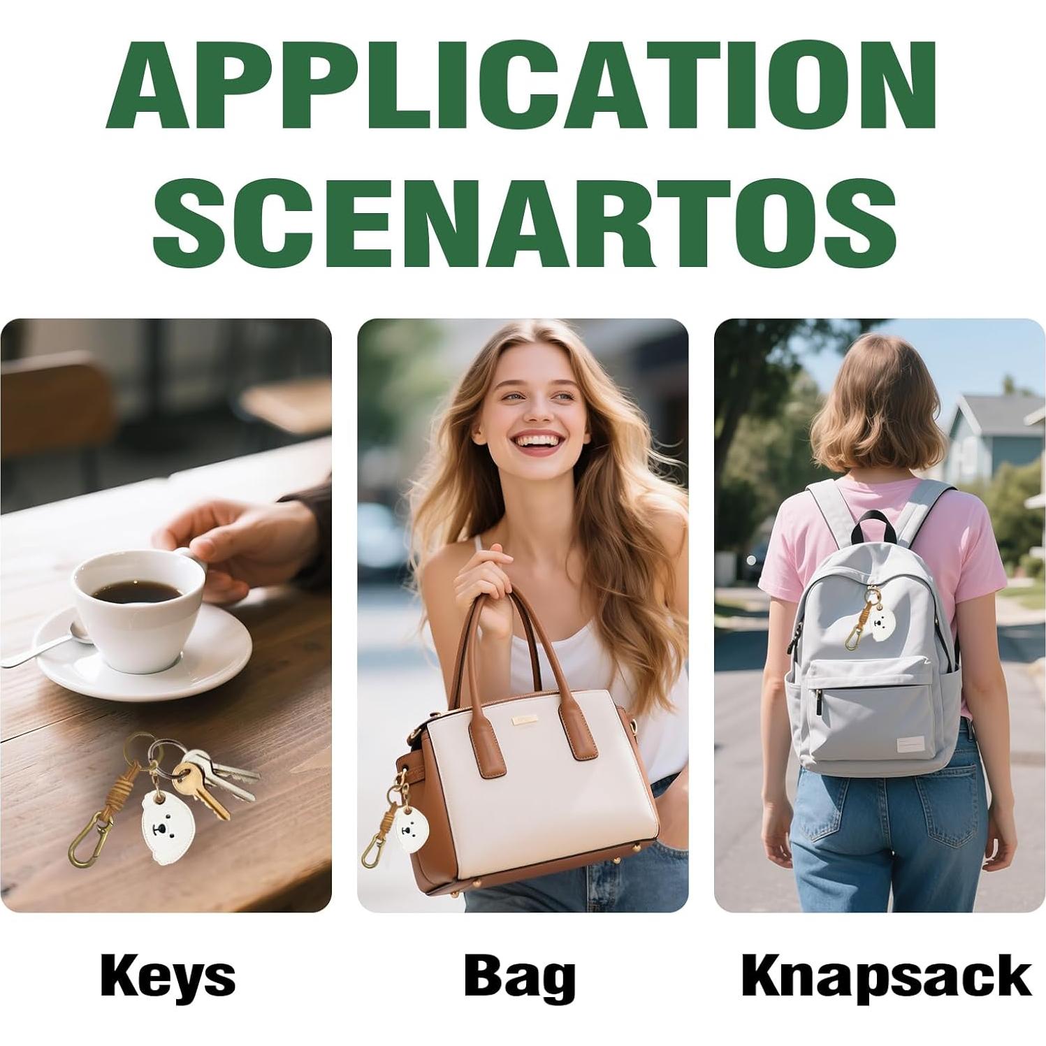 Encanto de Bolsa de Cuero DHUJBFF para Air Tag - Lindo Perro