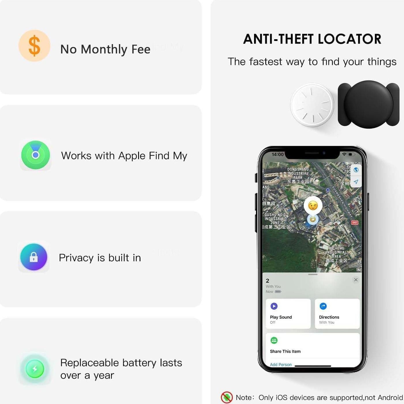 Rastreador GPS HONGTOP para Vehículos 2PCS Sin Suscripción