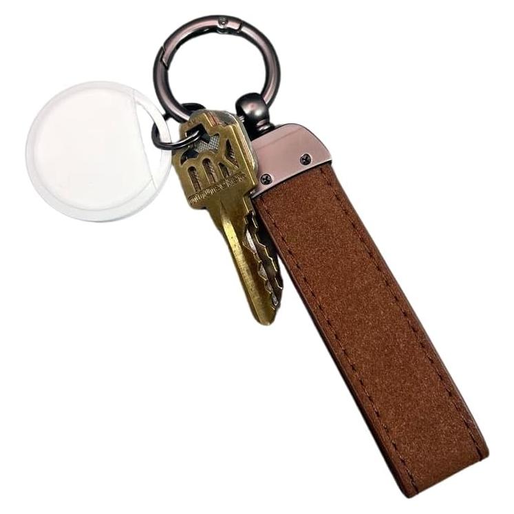 Dispositivo de Seguimiento GPS con Llavero de Cuero - Blanco