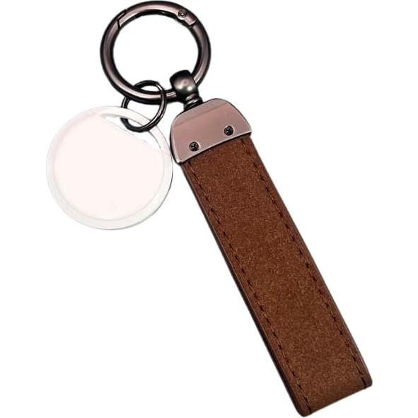 Dispositivo de Seguimiento GPS con Llavero de Cuero - Blanco