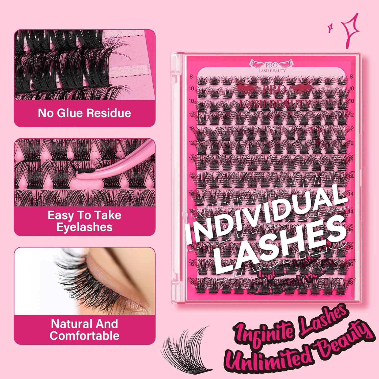 Grupos de Pestañas PRO LashBeauty 168 Pcs 8-18mm Reutilizables