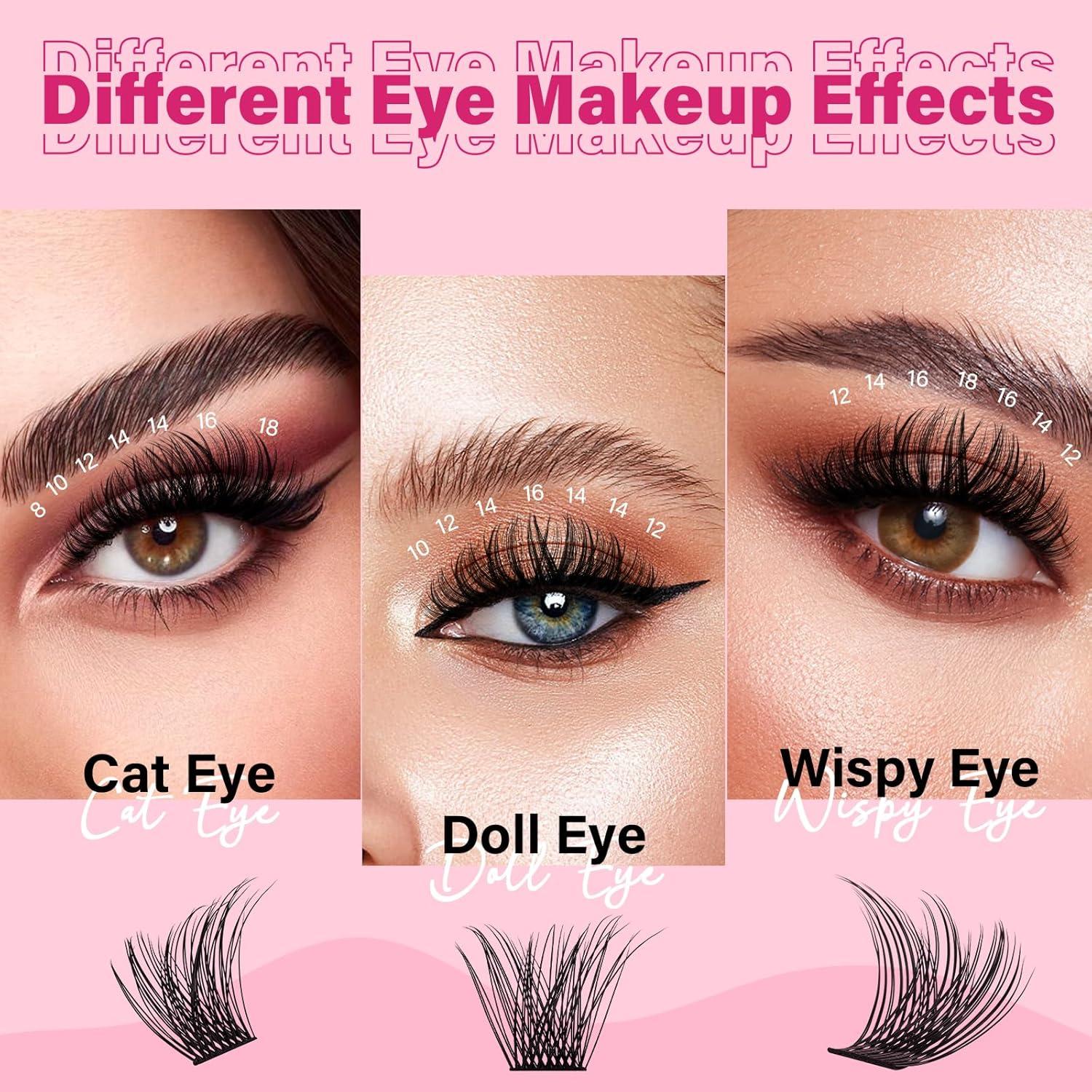 Grupos de Pestañas PRO LashBeauty 168 Pcs 8-18mm Reutilizables