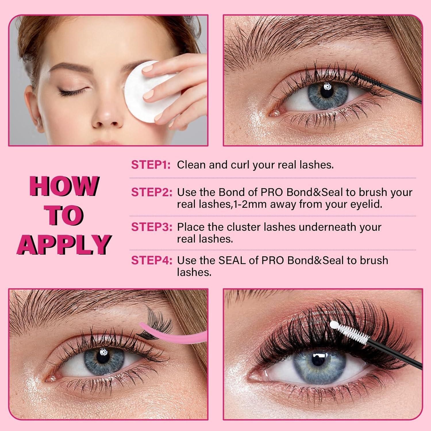 Grupos de Pestañas PRO LashBeauty 168 Pcs 8-18mm Reutilizables