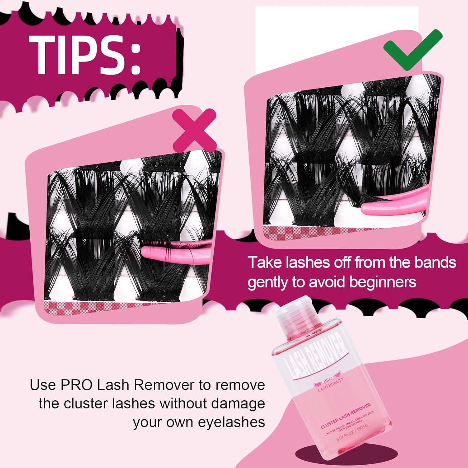 Racimos de Pestañas PRO LASHBEAUTY 84Pcs Estuche Espejo