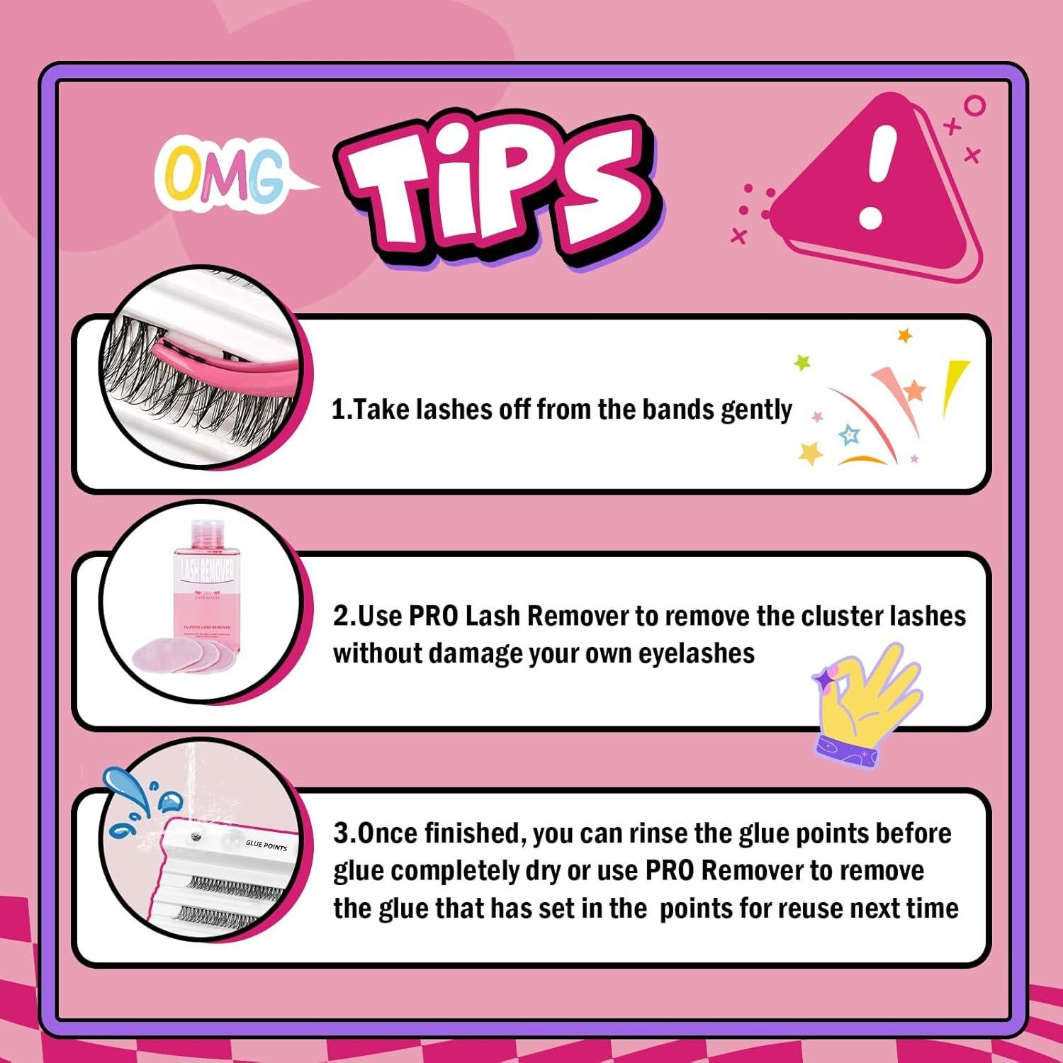 Pestañas en Racimo PRO LashBeauty 48 Pcs 10-16mm Reutilizables