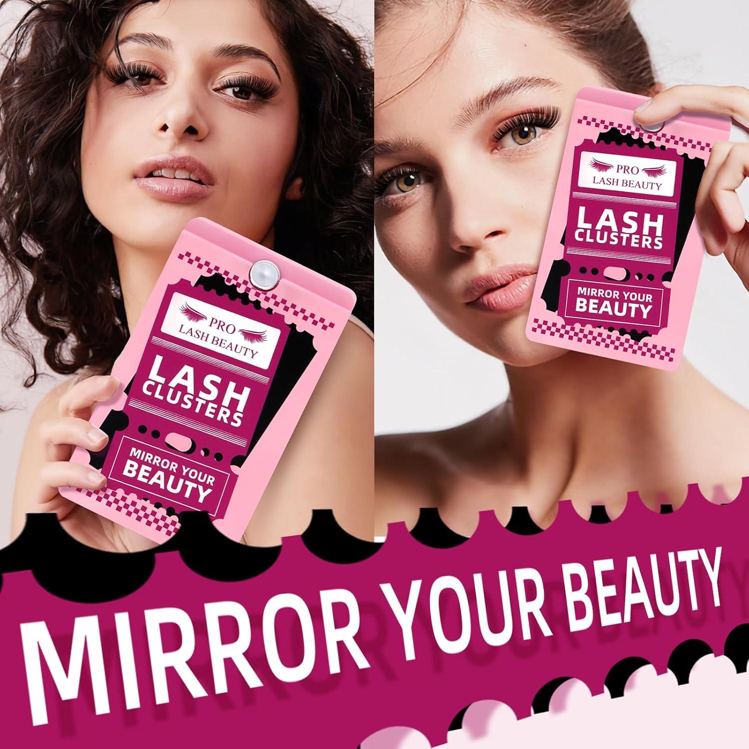 Racimos de Pestañas PRO LASHBEAUTY 84Pcs Estuche Espejo