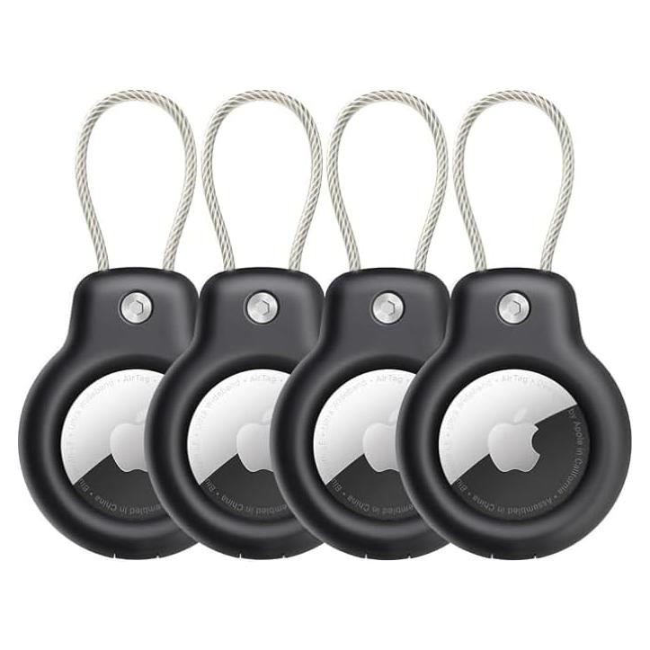 Soporte Seguro para Apple AirTag Tofeer - 4 Piezas con Cable