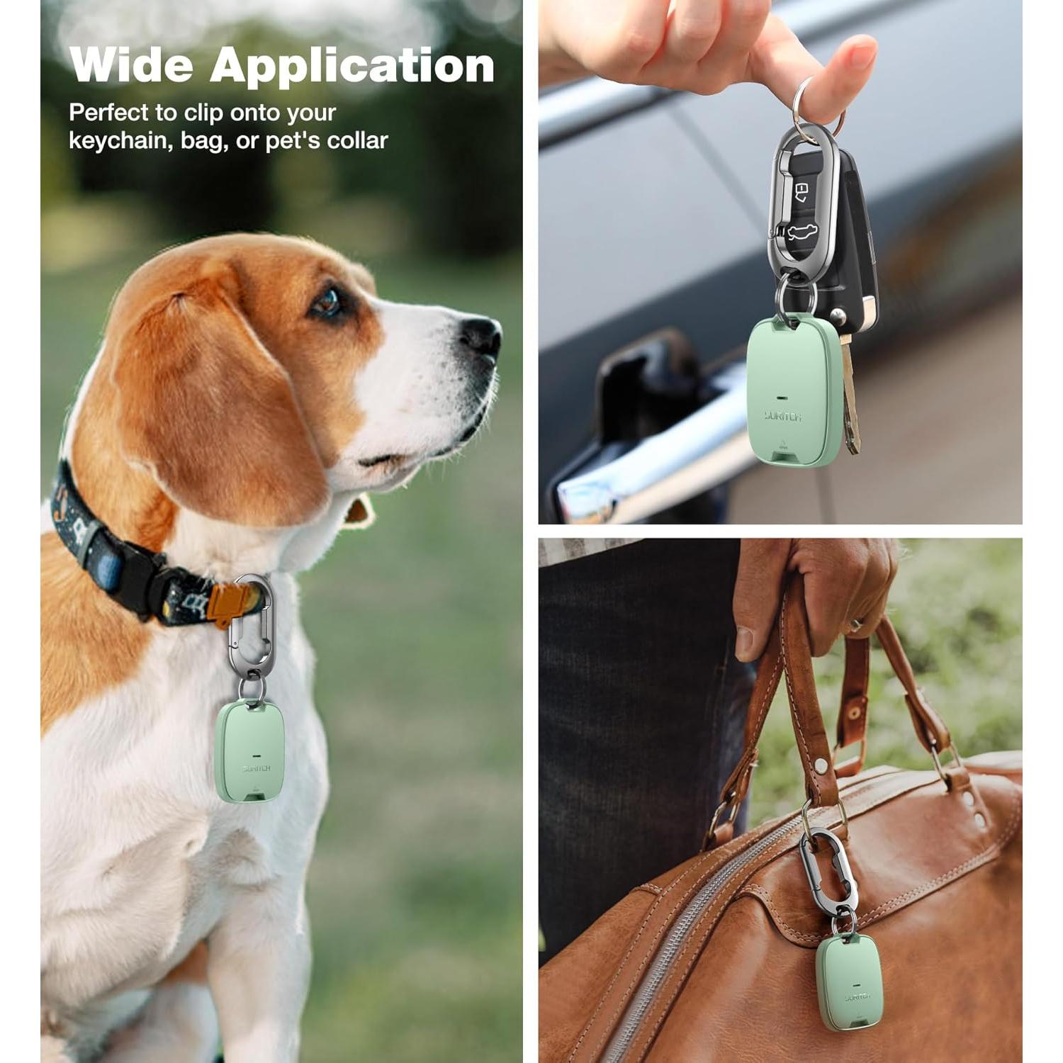 Soporte para AirTag SURITCH - 2 Paquetes Verde Claro, Funda TPU