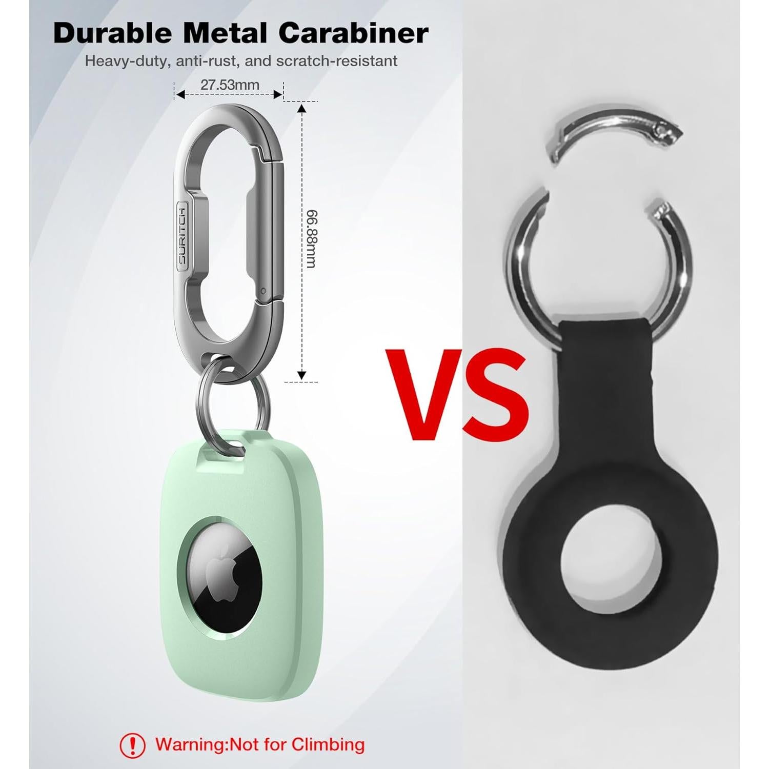 Soporte para AirTag SURITCH - 2 Paquetes Verde Claro, Funda TPU