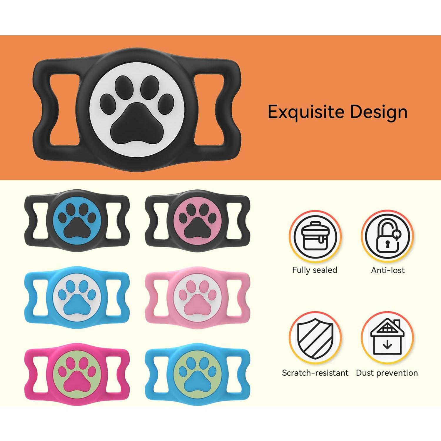 Soporte para Airtag de Perro SignFaith IP68 2-Pack Negro