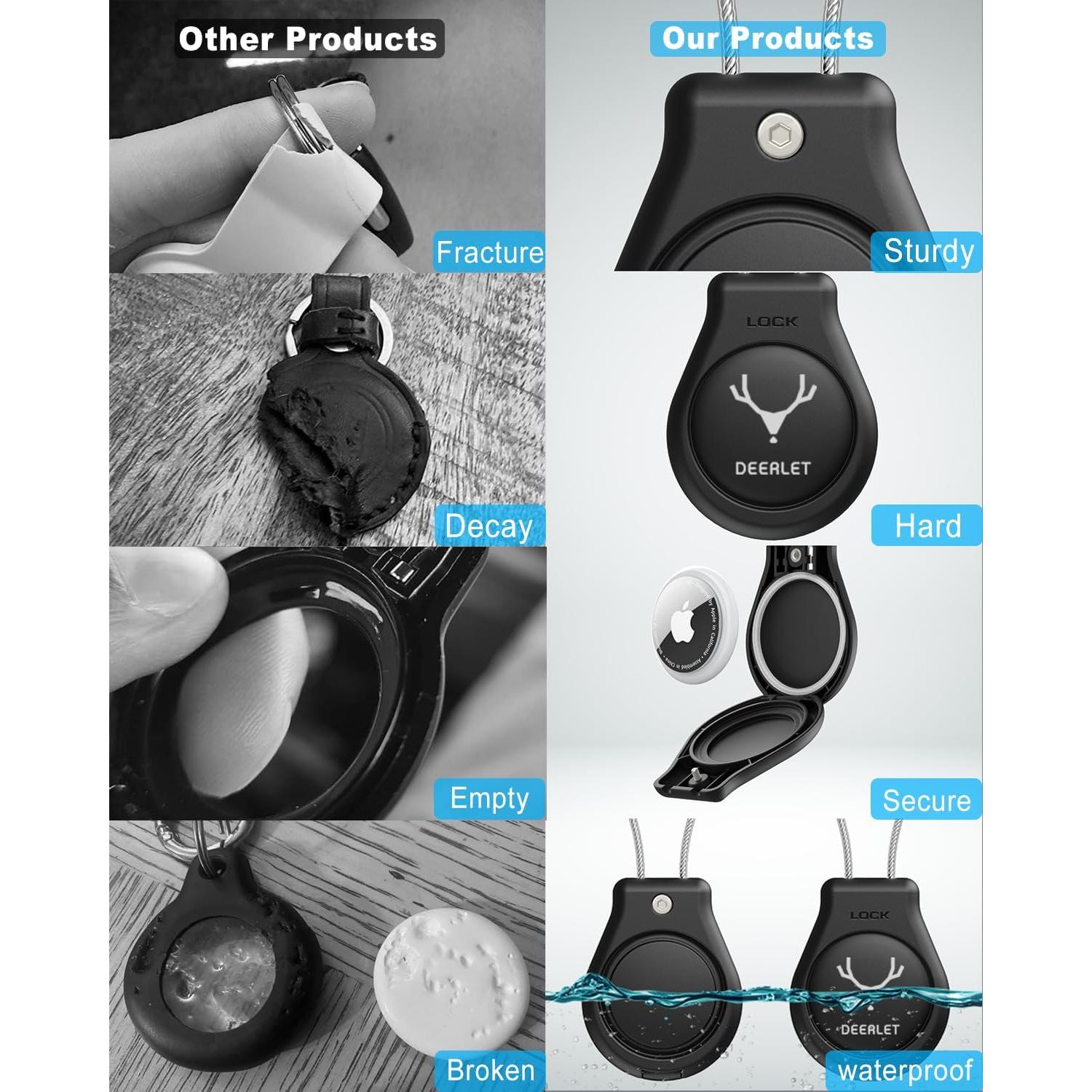 Soporte para AirTag DEERLET Impermeable IPX8 con Cierre Seguro