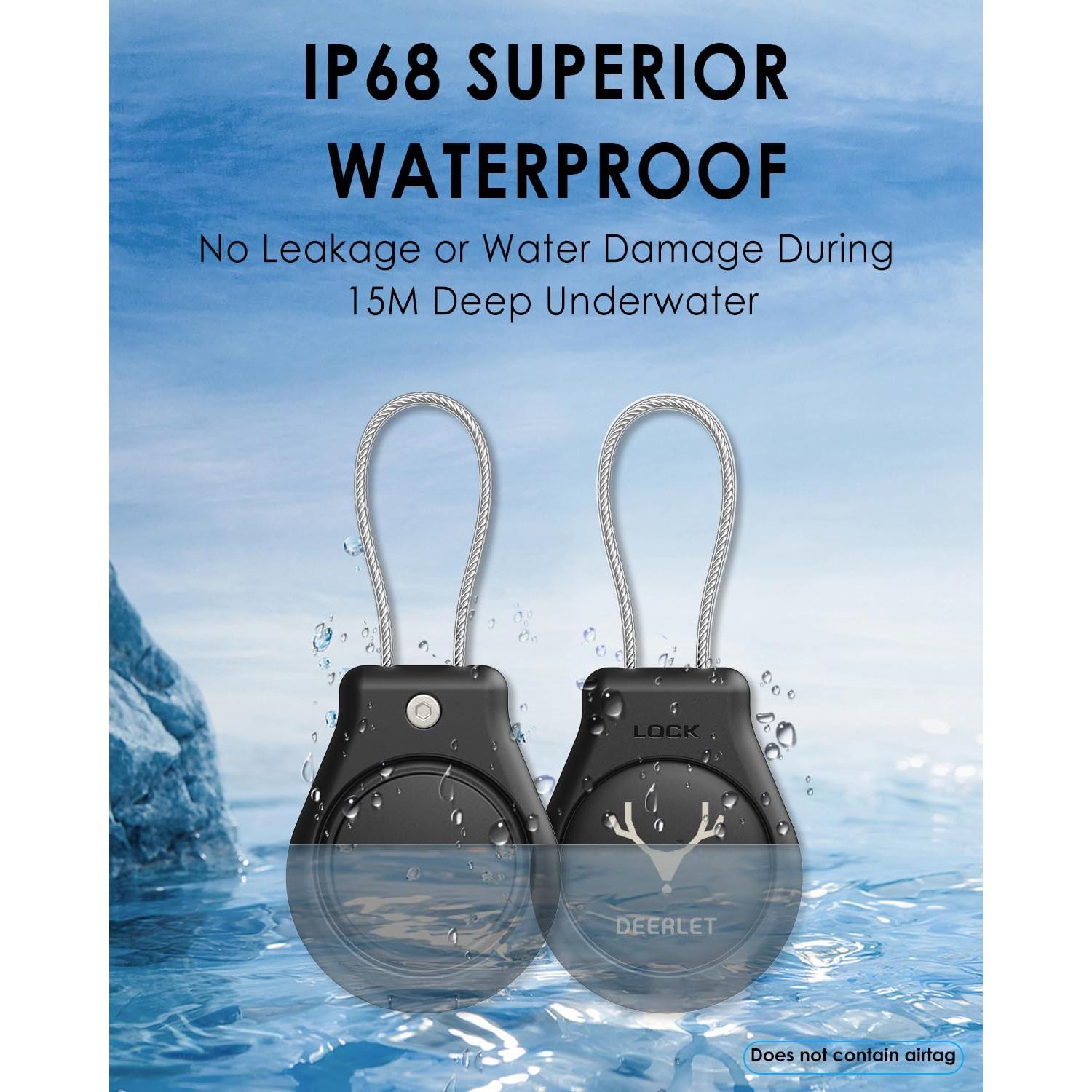 Soporte para AirTag DEERLET Impermeable IPX8 con Cierre Seguro