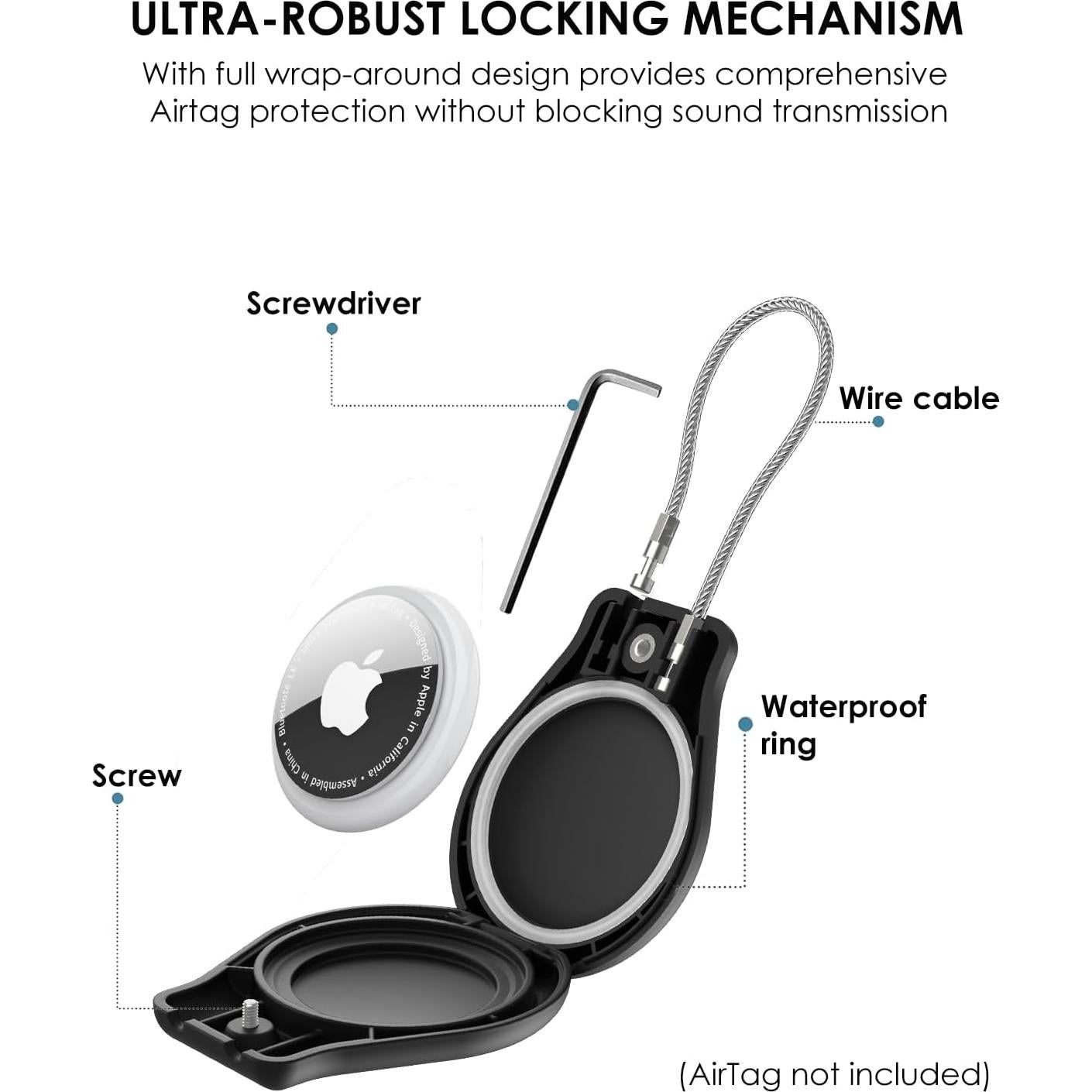 Soporte para AirTag DEERLET Impermeable IPX8 con Cierre Seguro