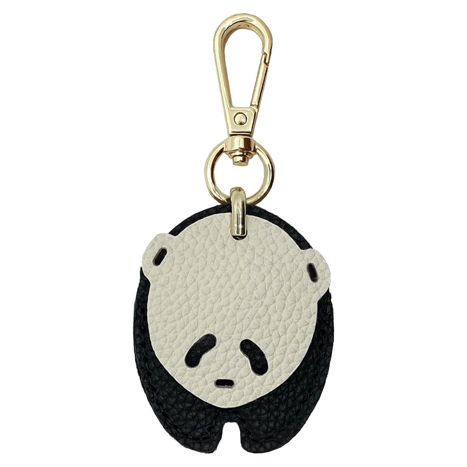 Soporte de llavero de cuero Della Stella Panda para AirTag