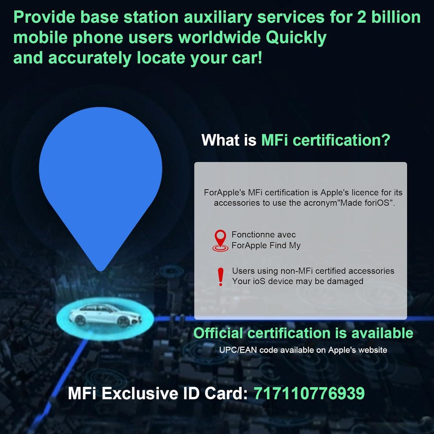 Cargador de coche inalámbrico Llxgab 15W con Find My iOS