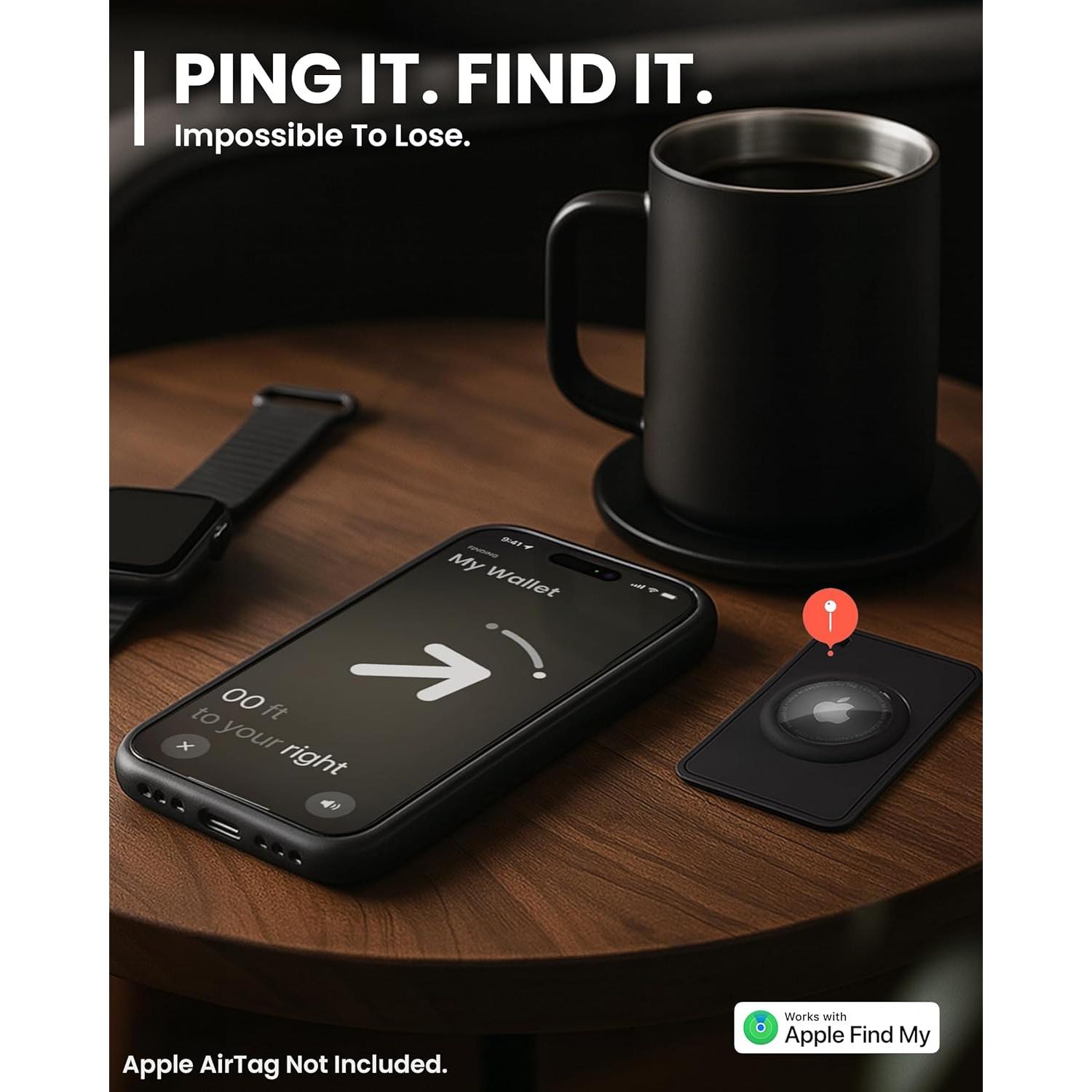 Soporte de Cartera Ultra Delgado EVEO para Apple AirTag - Paquete de 2