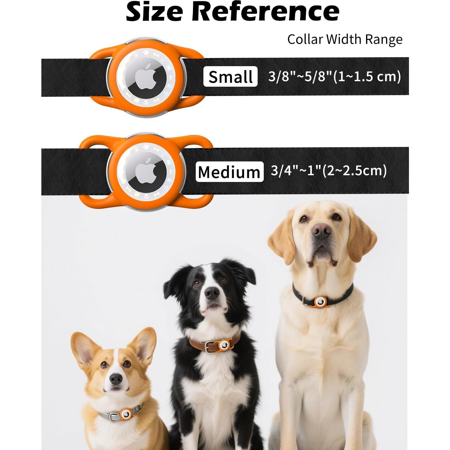 Soporte Airtag para Perro WhoseID Naranja Impermeable Silicona