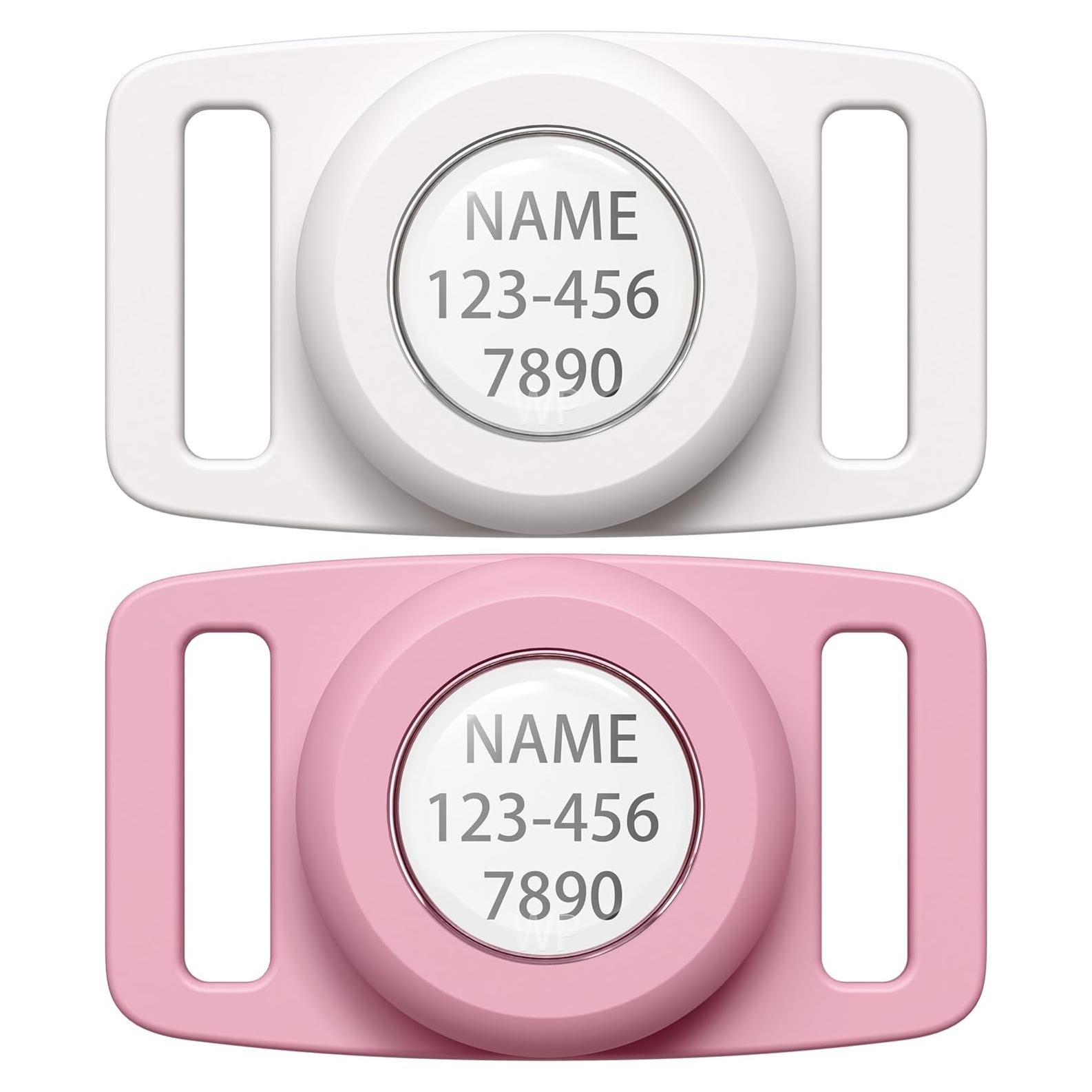 Soporte para Collar de Perro IP68 LANIMO para Air Tag Rosa/Blanco