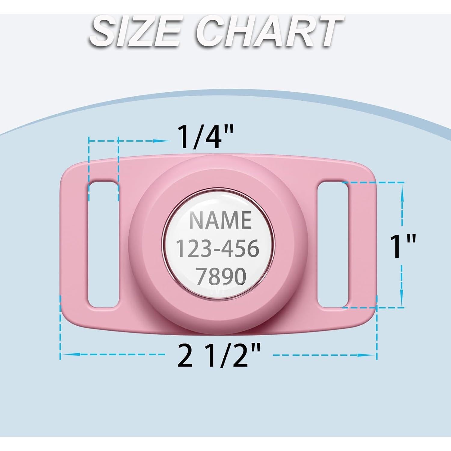 Soporte para Collar de Perro IP68 LANIMO para Air Tag Rosa/Blanco