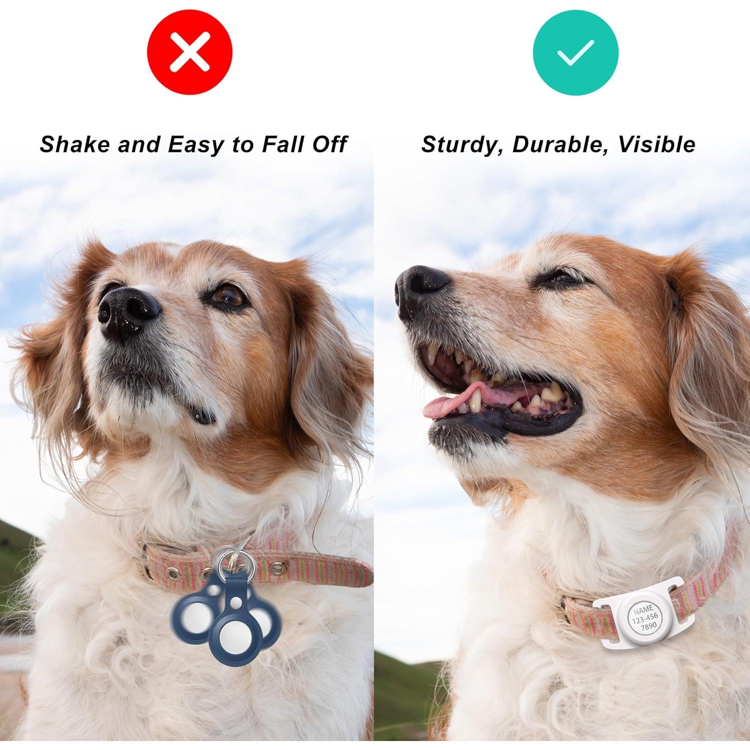 Soporte para Collar de Perro IP68 LANIMO para Air Tag Rosa/Blanco