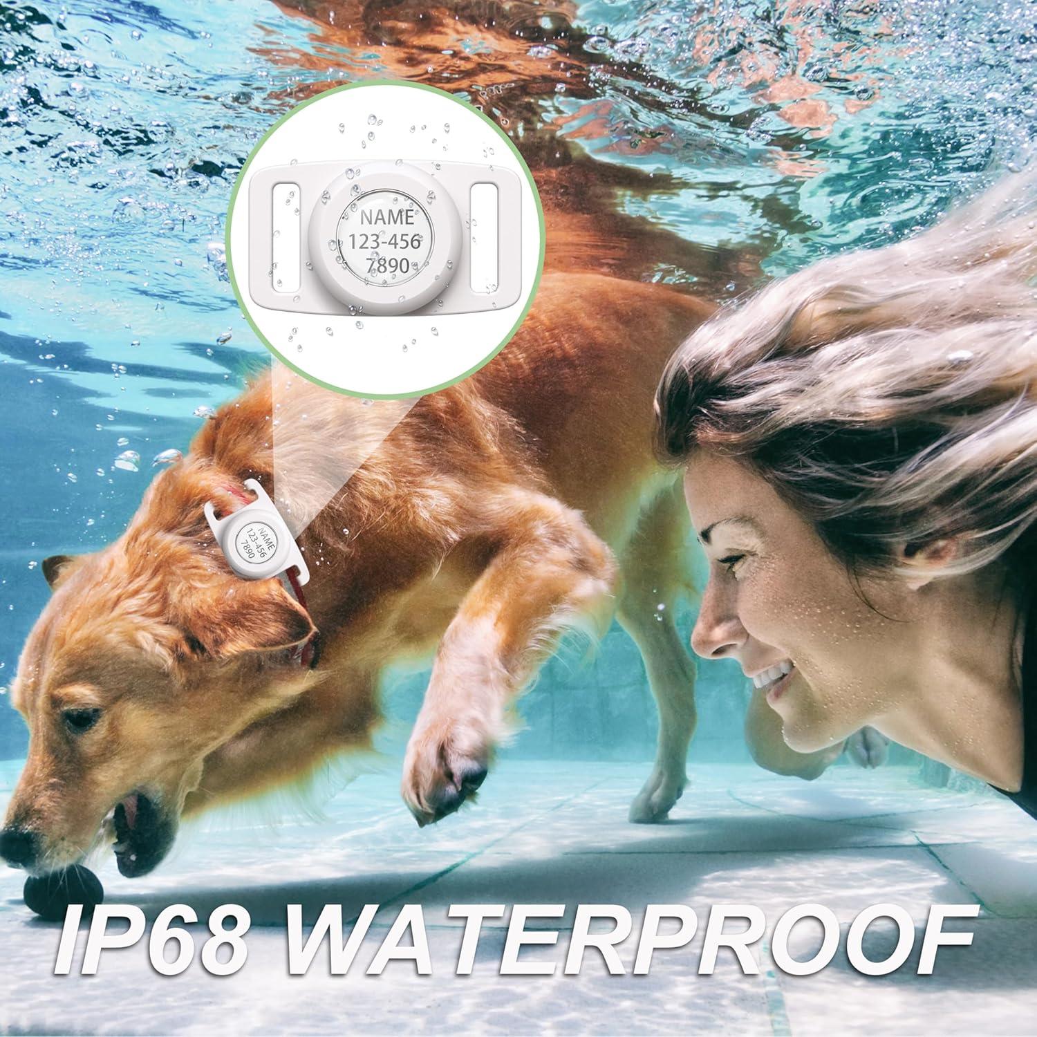 Soporte para Collar de Perro IP68 LANIMO para Air Tag Rosa/Blanco