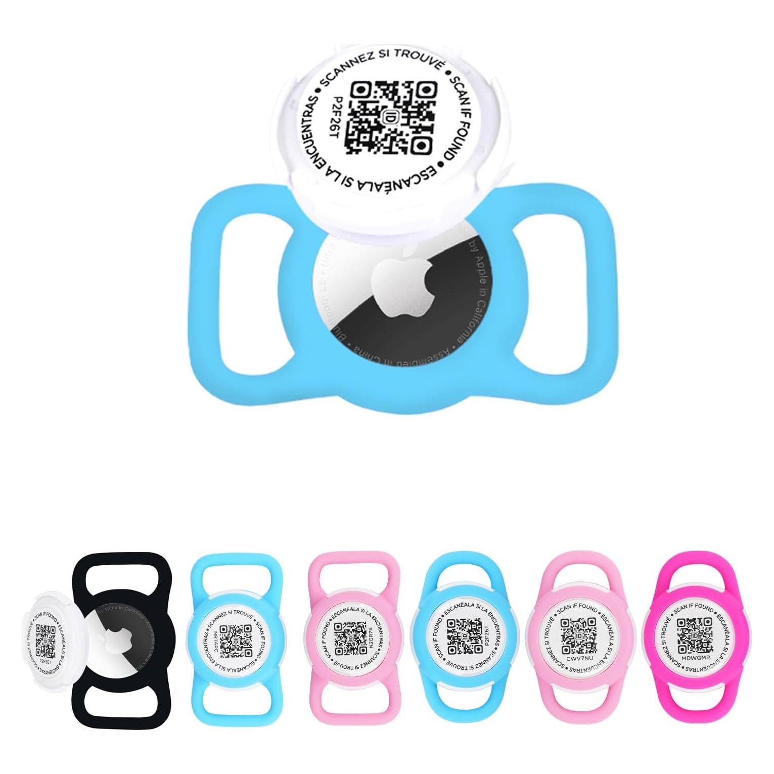 Soporte de Silicona Impermeable para Air Tag Mascotas Azul M