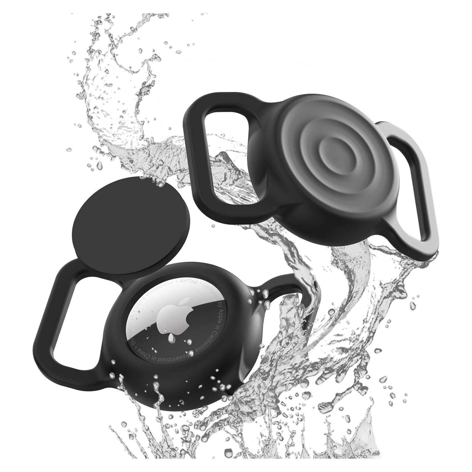 Soporte para Collar de Perro Wagtune con Funda Airtag Negra