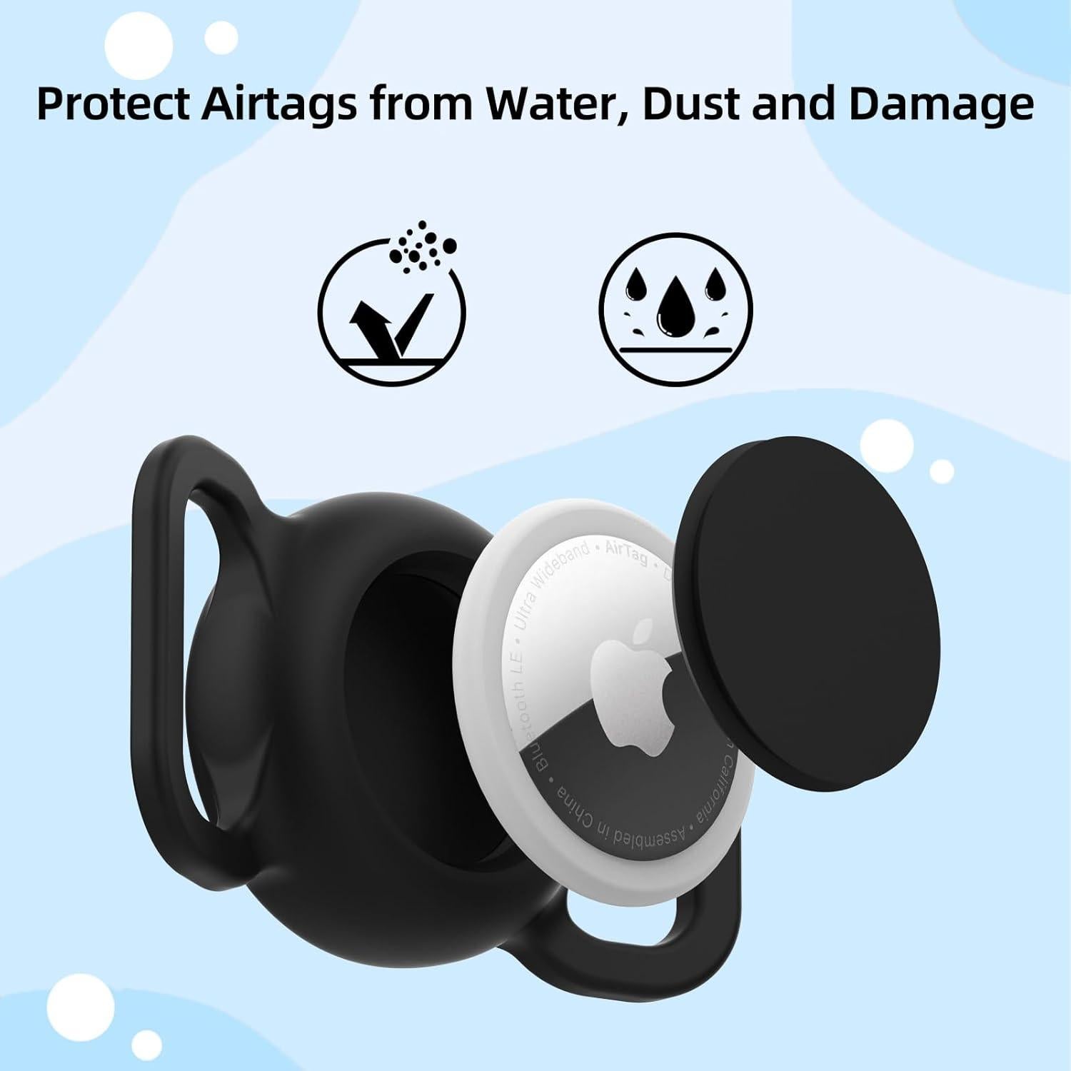 Soporte para Collar de Perro Wagtune con Funda Airtag Negra