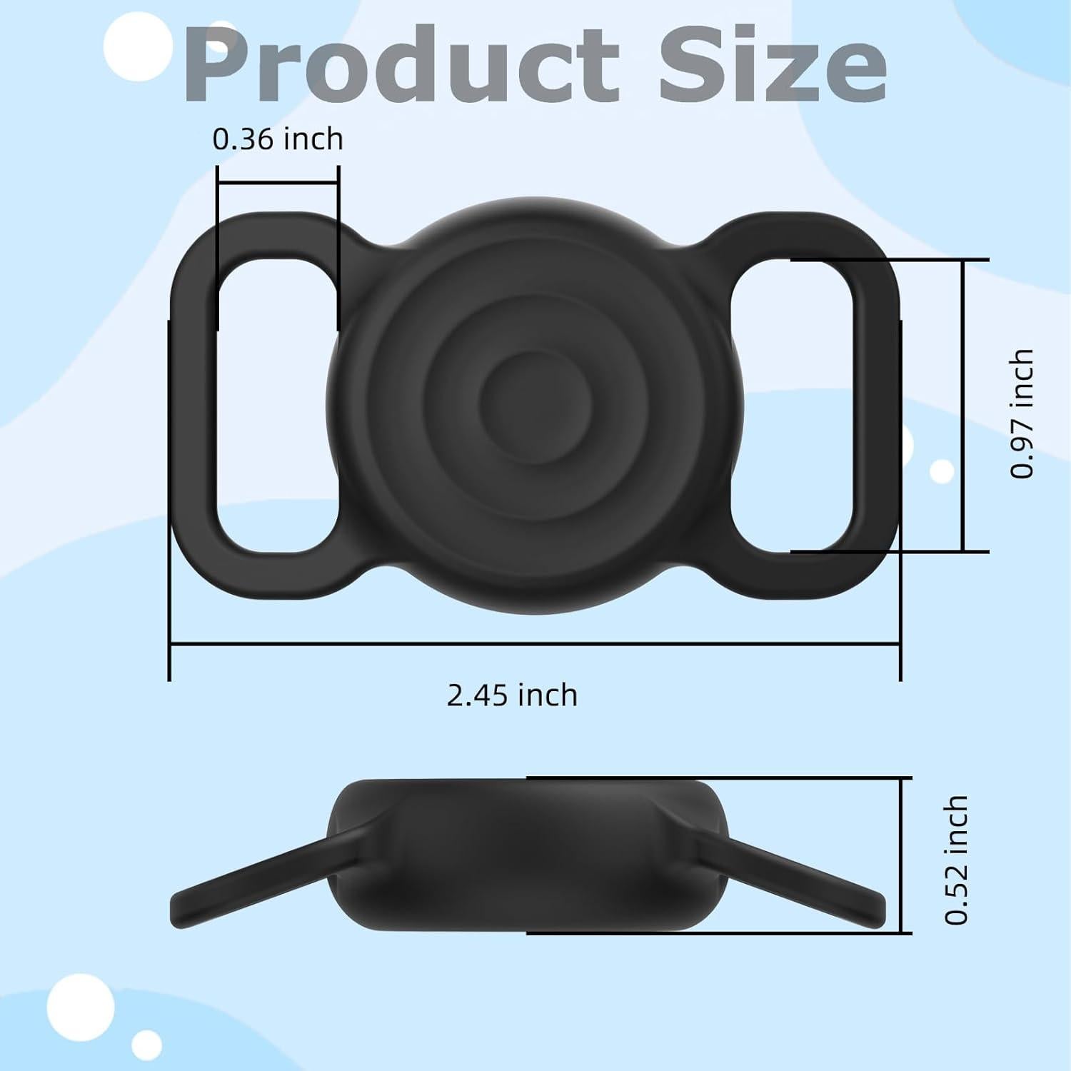 Soporte para Collar de Perro Wagtune con Funda Airtag Negra