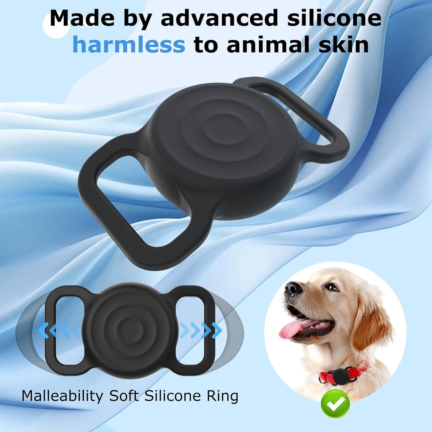 Soporte para Collar de Perro Wagtune con Funda Airtag Negra
