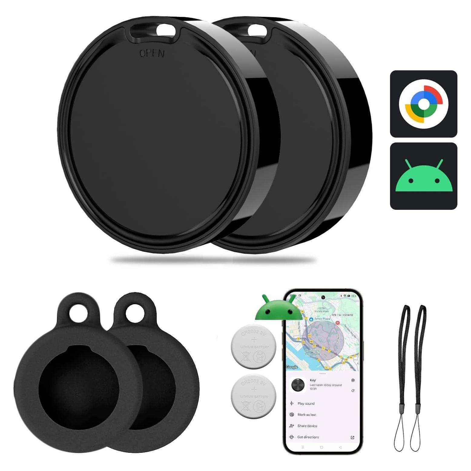 Etiquetas de Rastreo Bluetooth GLOBELEC - 2 Pack Negro