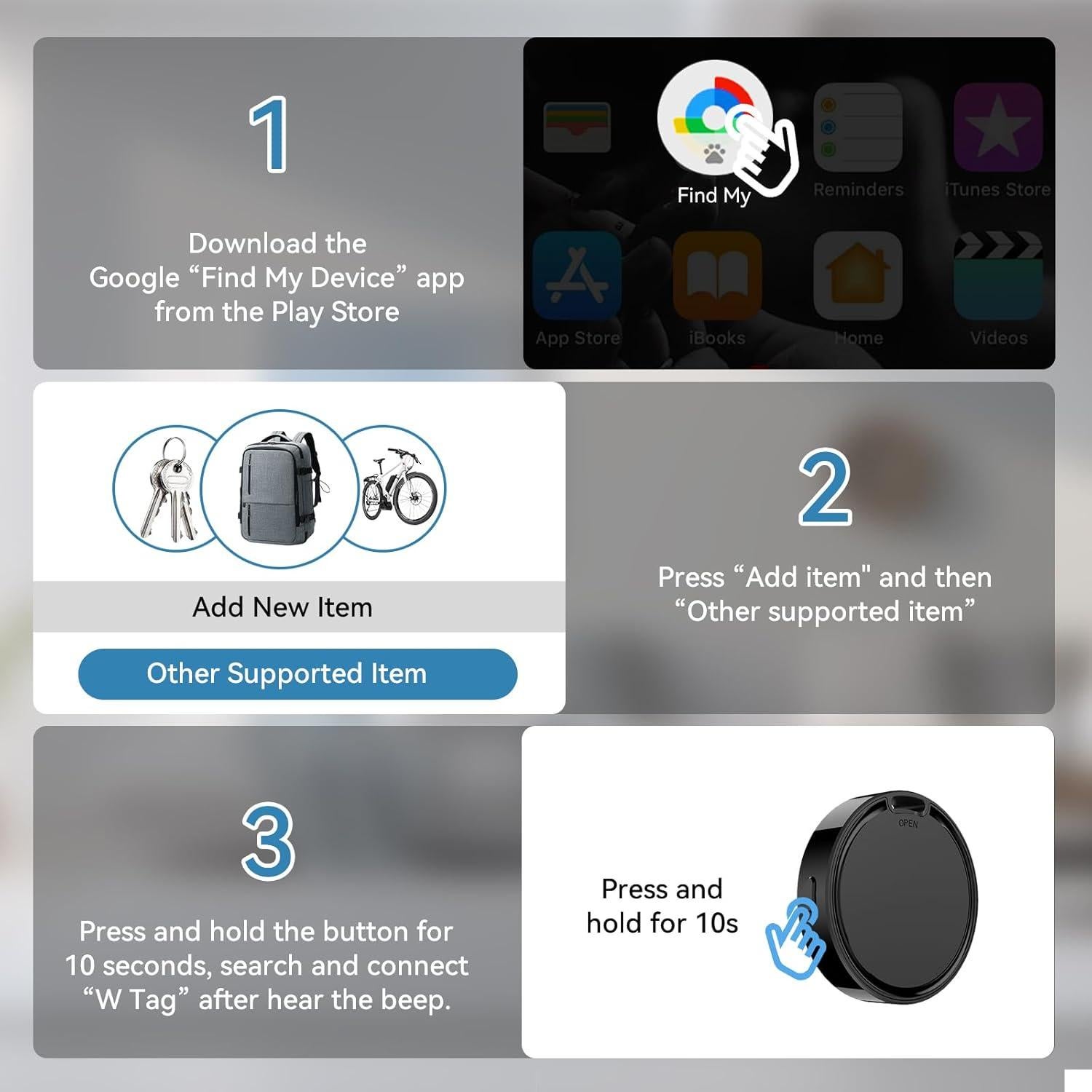 Etiquetas de Rastreo Bluetooth GLOBELEC - 2 Pack Negro