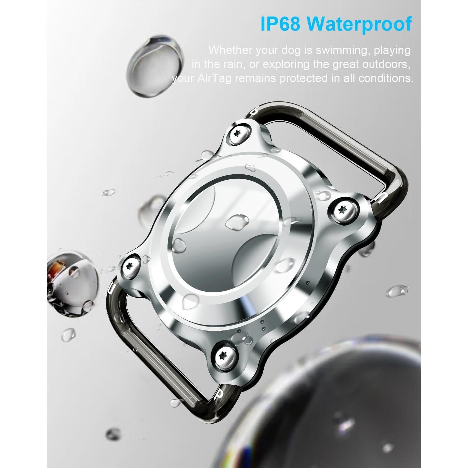 Soporte para Collar de Perro Airtag Palamede Plata L 3cm