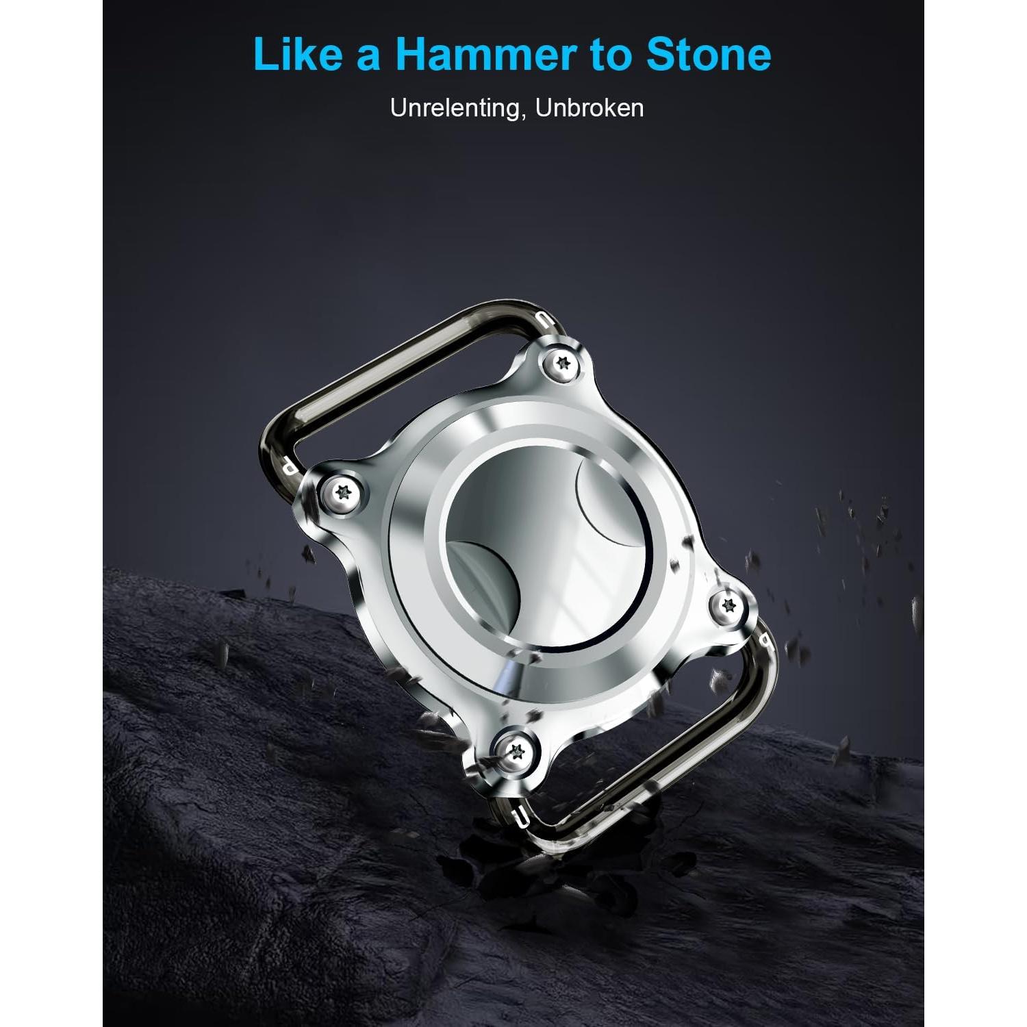 Soporte para Collar de Perro Airtag Palamede Plata L 3cm