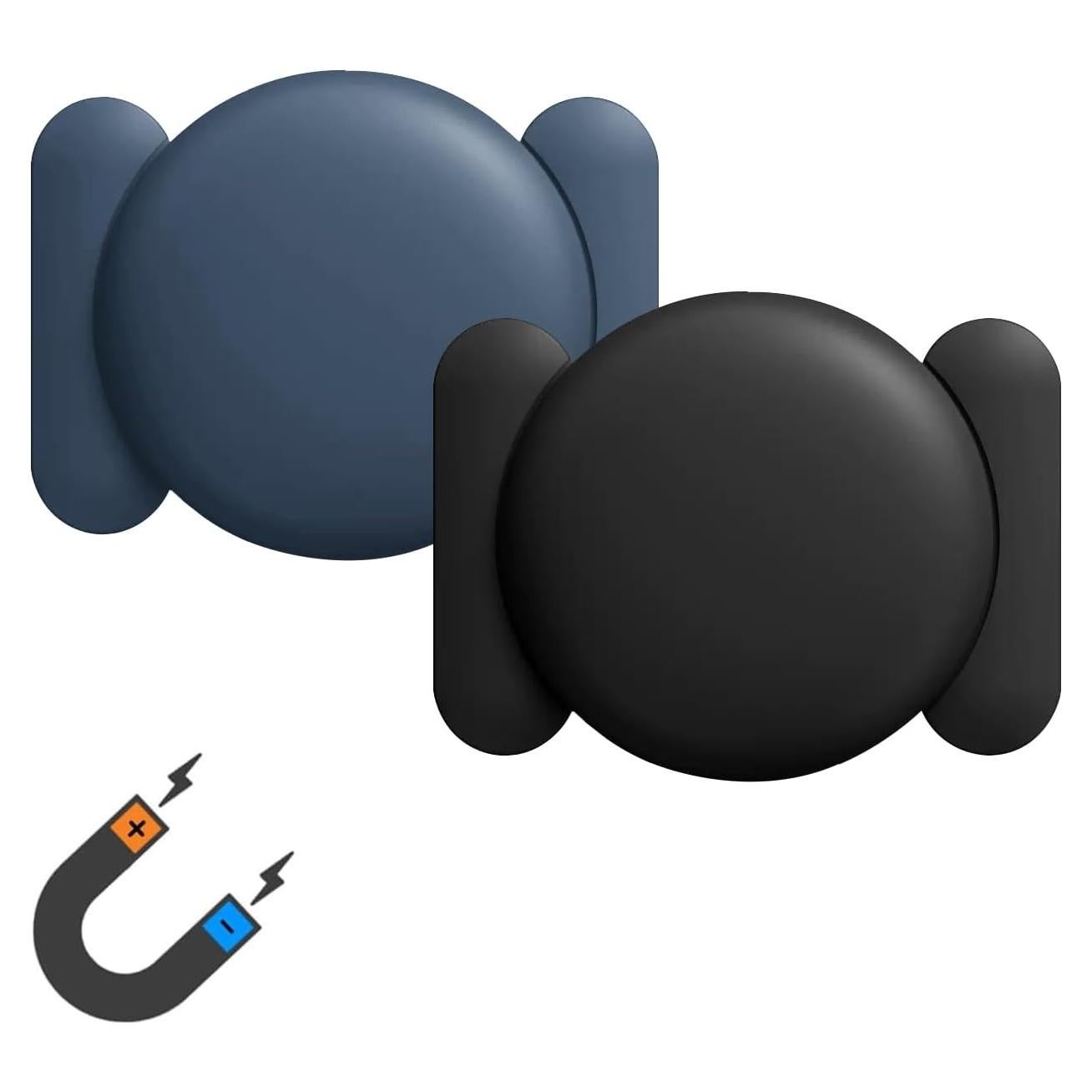 Funda Magnética Frylaa para Airtag - 2 Piezas Silicona Negra y Azul