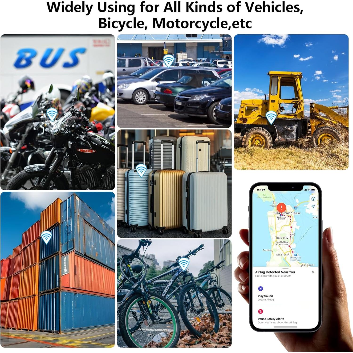 Funda Magnética Frylaa para Airtag - 2 Piezas Silicona Negra y Azul